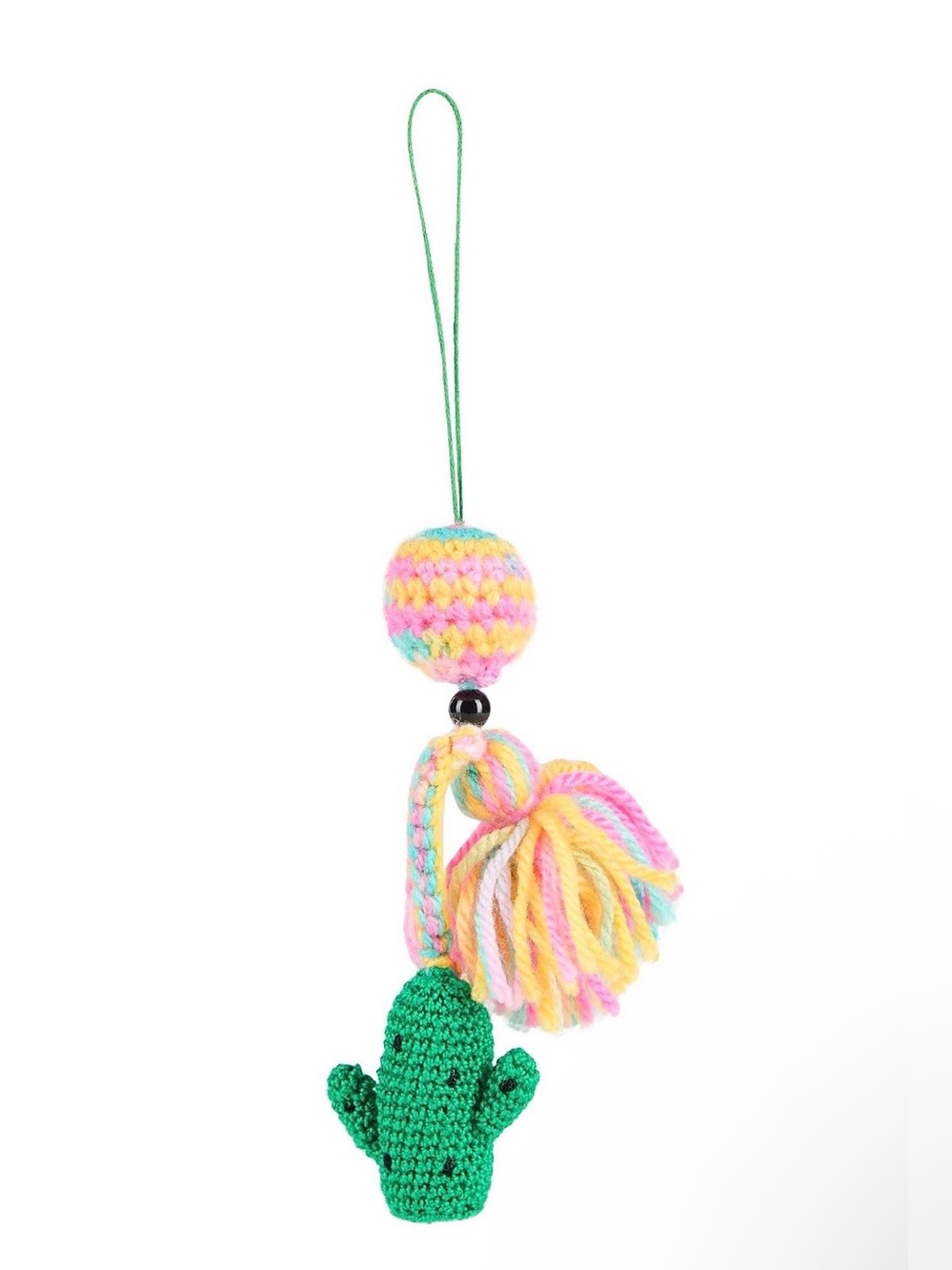 Marni Crochet Knitted Cactus Bag Charm Key Chain Emerald Pendents